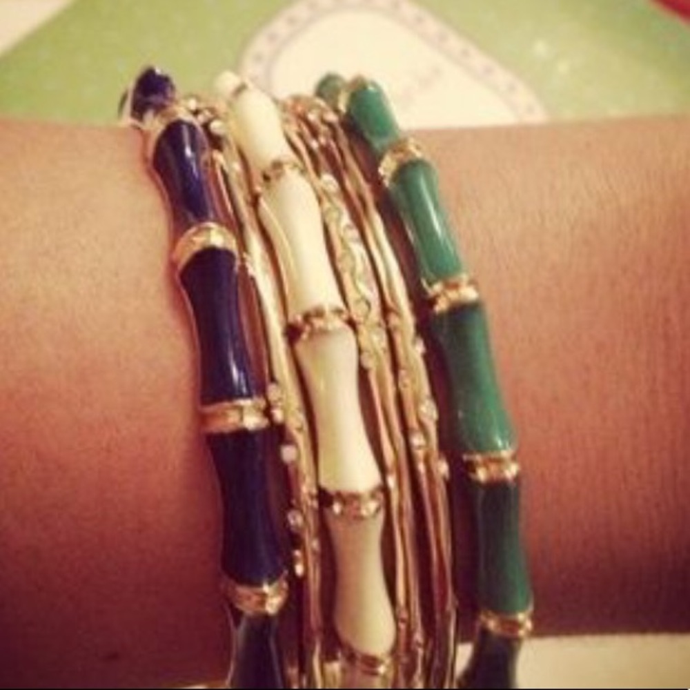 Stella & Dot | Dainty Gold Bangle🦢⚜️💫✨IVORY+Gold Julep Bangle Bracelet - Picture 6 of 7